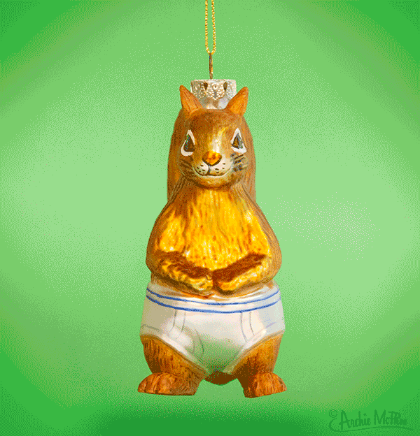 Squirrel in Underpants Ornament - Archie McPhee - 2