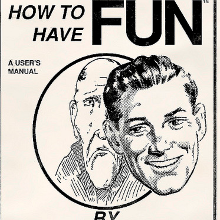 How to Have Fun, stoic man with happy mask