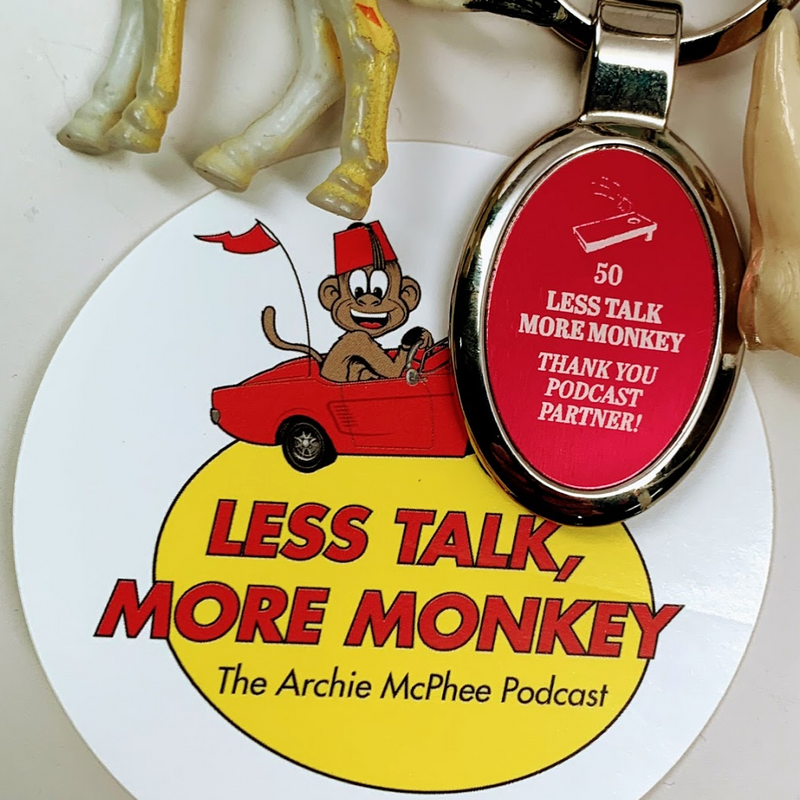 Less talk more monkey sticker and keychain