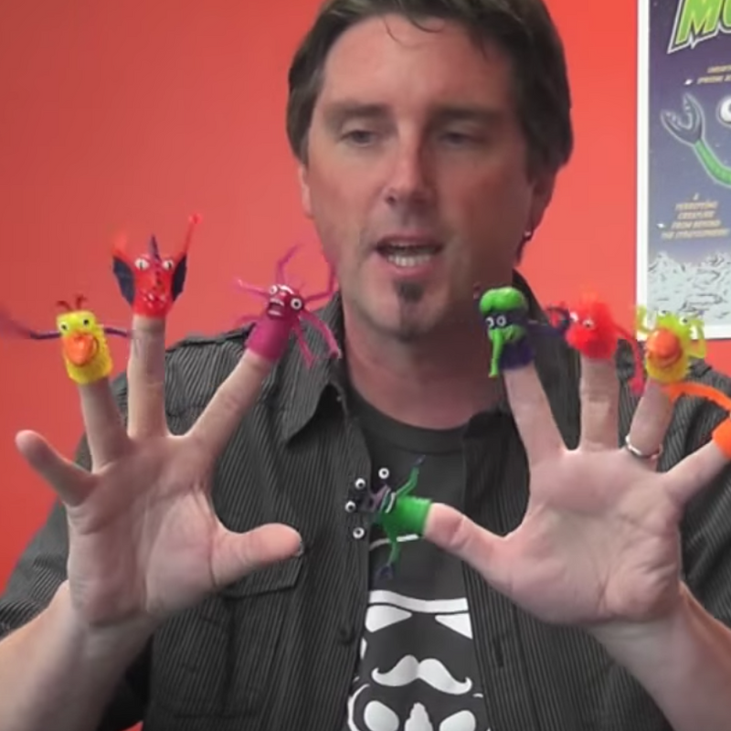 Curt with finger monsters on his hands
