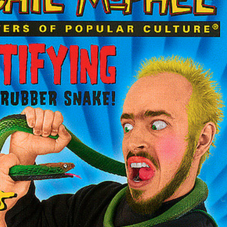 Man wrestling giant snake