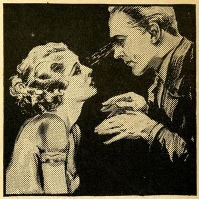 illustration of a man hypnotizing a woman