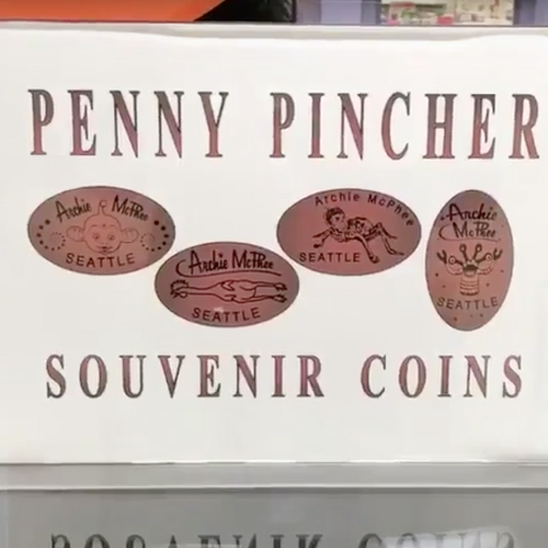 Sign for penny pincher machine
