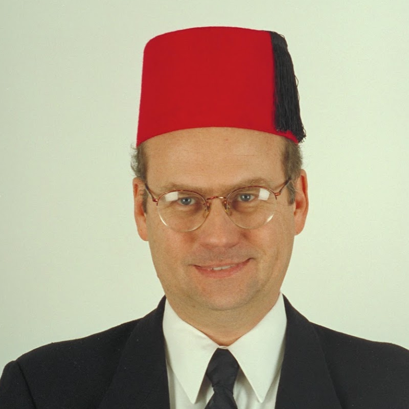 Mark Pahlow wearing a fez