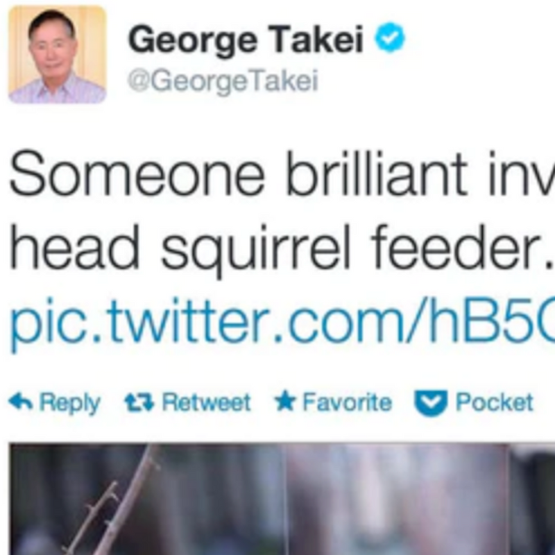 Screen capture of George Takei tweet