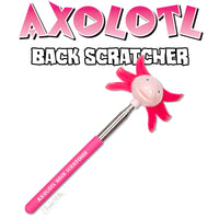 Axolotl Back Scratcher with extendable handle and cute pink axolotl head for soothing hard-to-reach itches