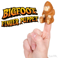Bigfoot Finger Puppet on finger
