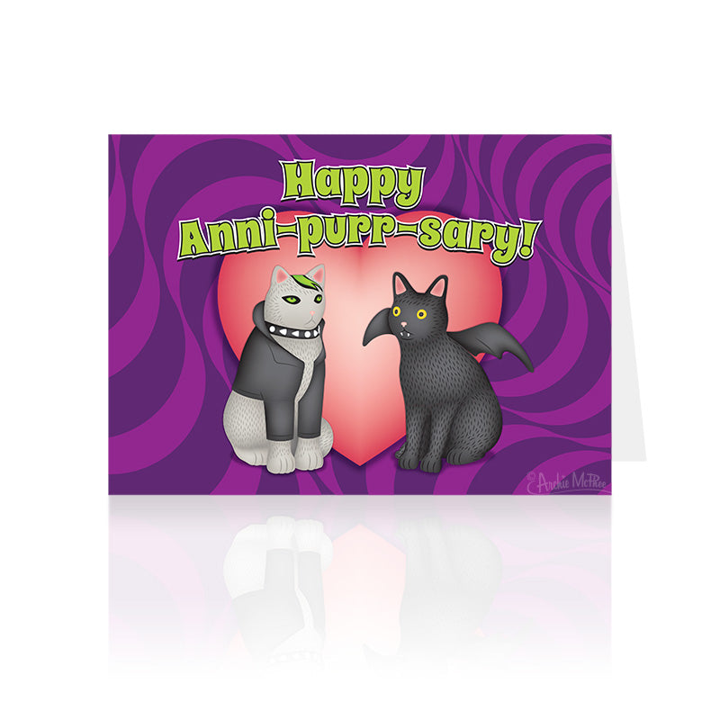Happy Anni-purr-sary Goth Cats Greeting Card
