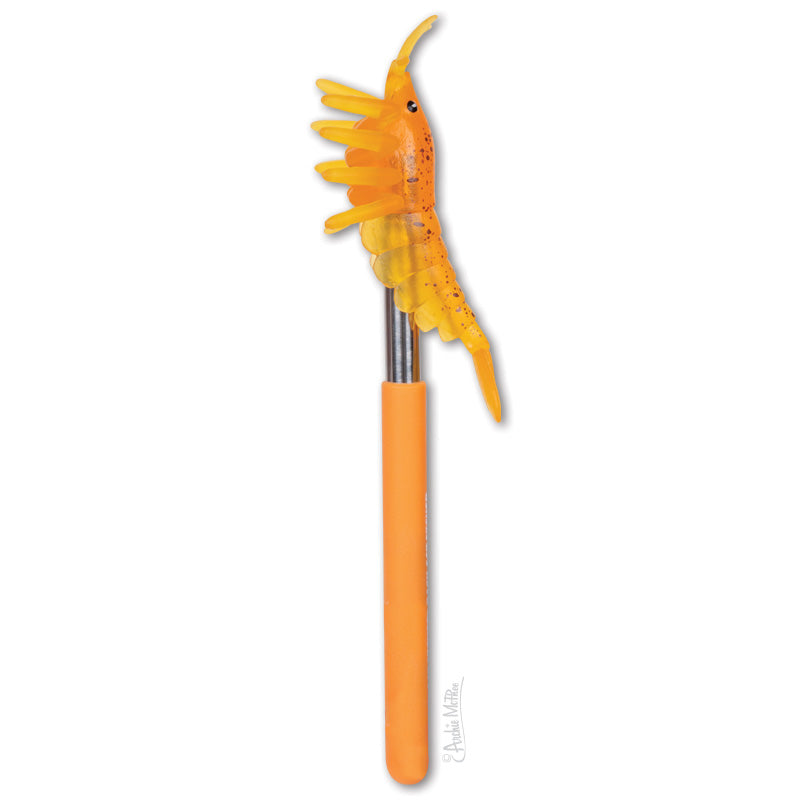 Shrimp Back Scratcher with extendable rod and comfy handle, funny design perfect for reaching those tricky itches.