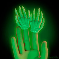 Glow-in-the-Dark Skeleton Finger Hands - Bulk Box