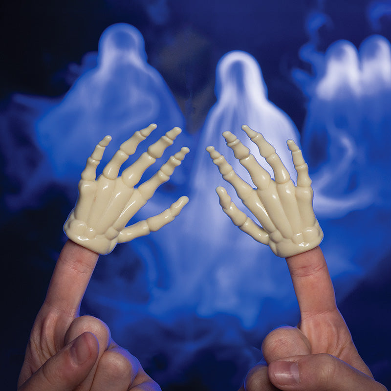 Glow-in-the-Dark Skeleton Finger Hands - Set of 2