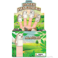Display box of Four Hedgehog finger puppets