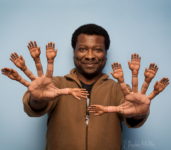 Finger Hands Dark Skin Tone - Set of 10
