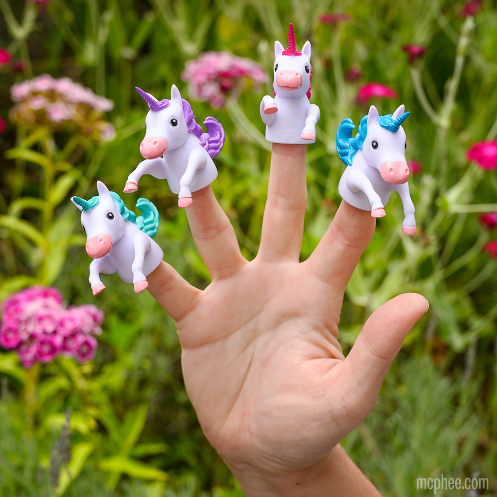 Finger Unicorns - Set of 4 Unicorn Finger Puppets – Archie McPhee
