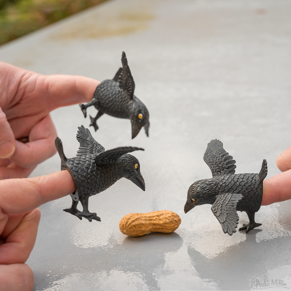 Finger Crows - Set of 3 Crow Finger Puppets