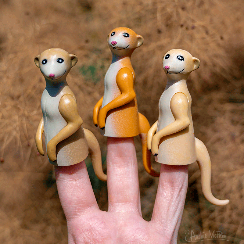 Finger Meerkats - Set of 3 Meerkat Finger Puppets
