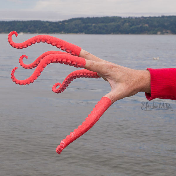 Set of Five Rubber Finger Tentacle Squid Octopus Puppets
