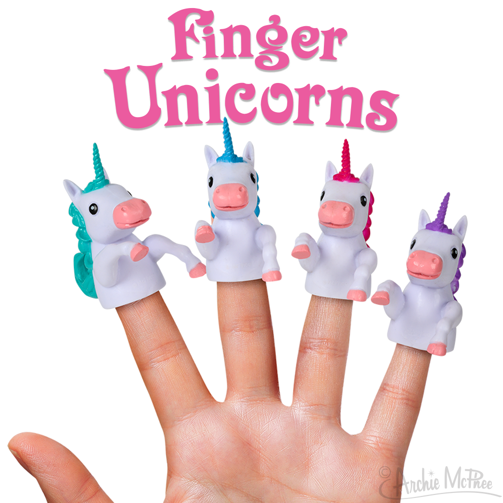 Finger Unicorns - Set of 4 Unicorn Finger Puppets
