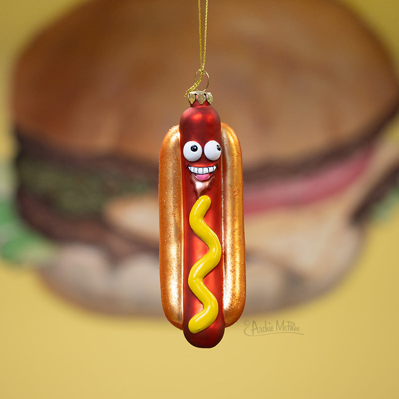 Happy Hot Dog Ornament