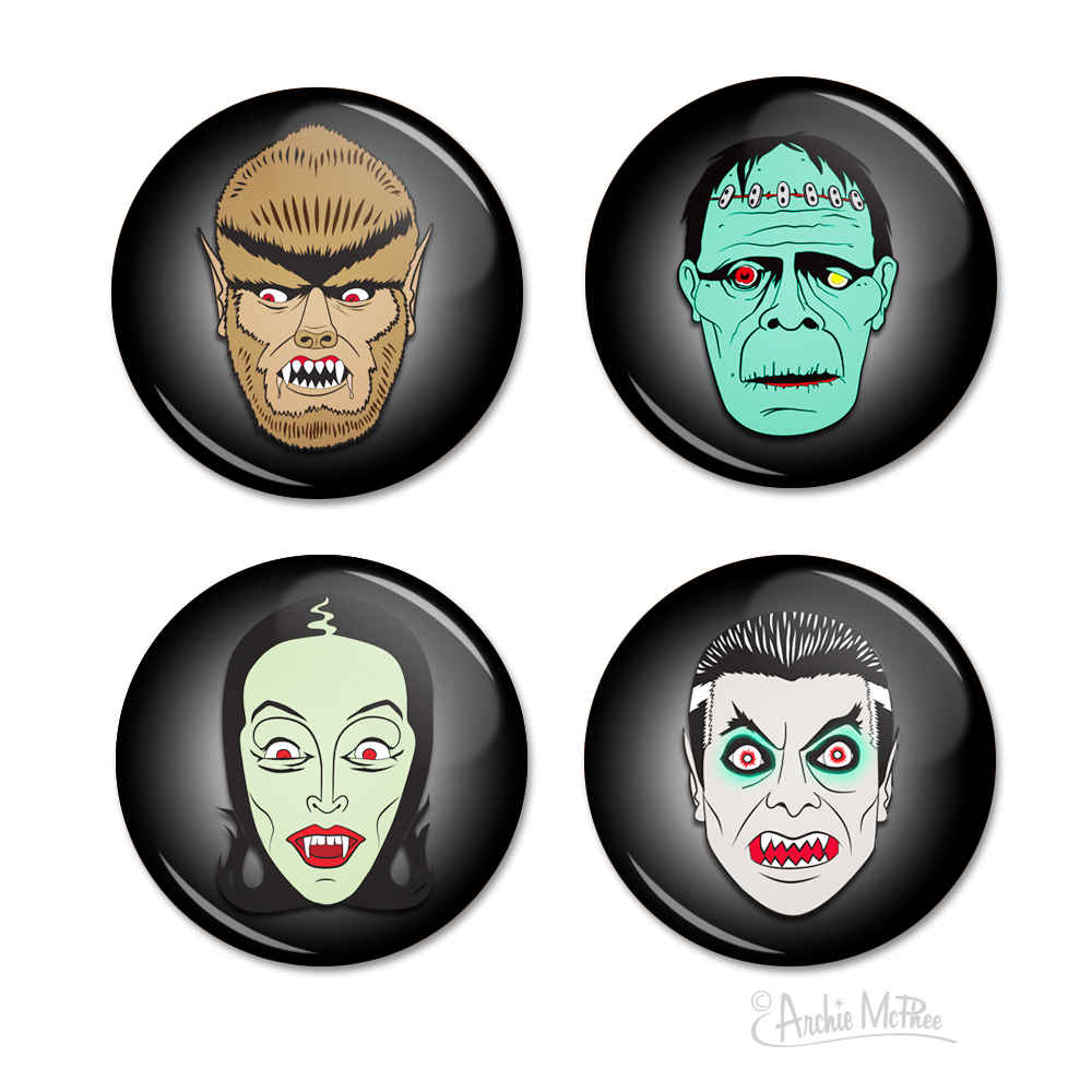 Monster Buttons - Set of Four