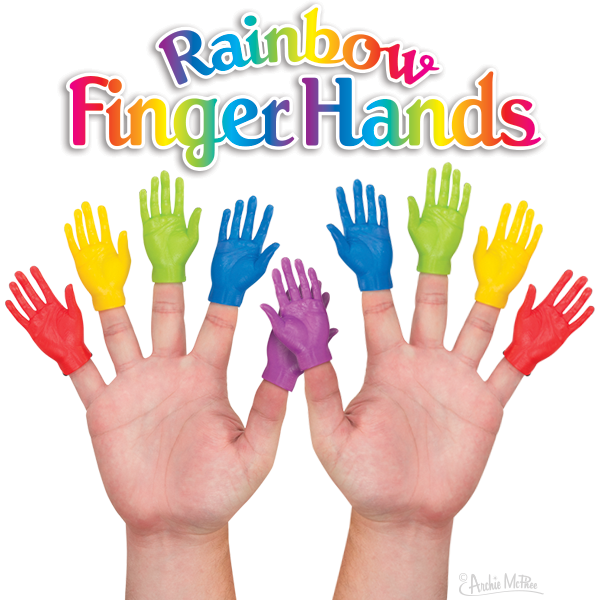 Rainbow Finger Hands - Set of 10