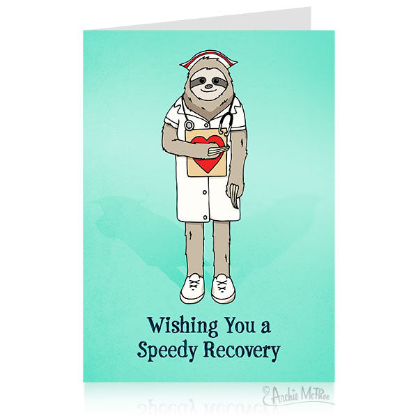 Sloth Nurse Get Well Card