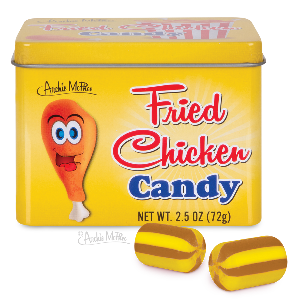 Fried Chicken Candy in Tin – Archie McPhee | USA, ab 01.02.
