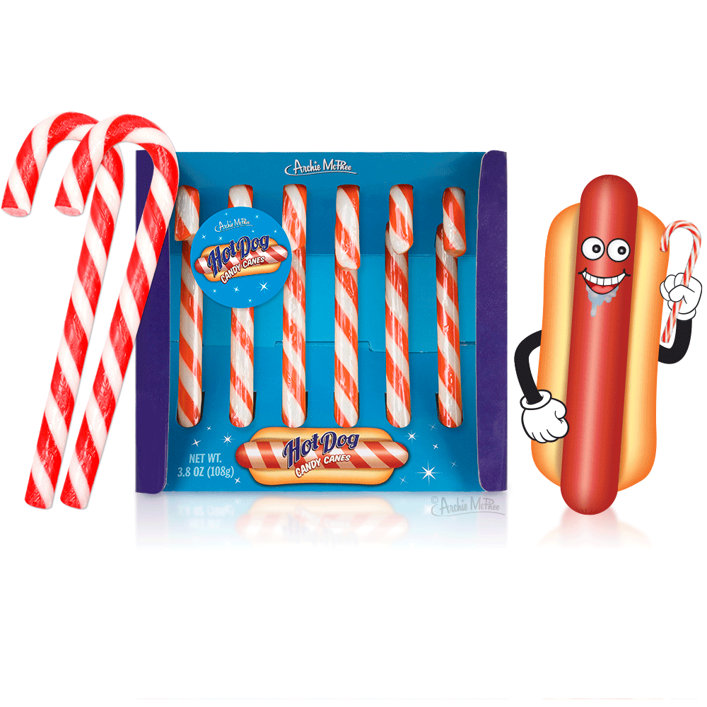 Hot Dog Candy Canes – Archie McPhee