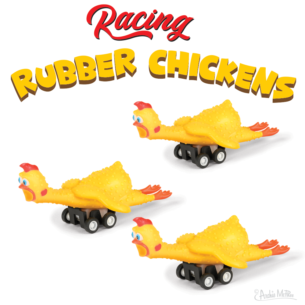 Racing Rubber Chickens - Set of 3