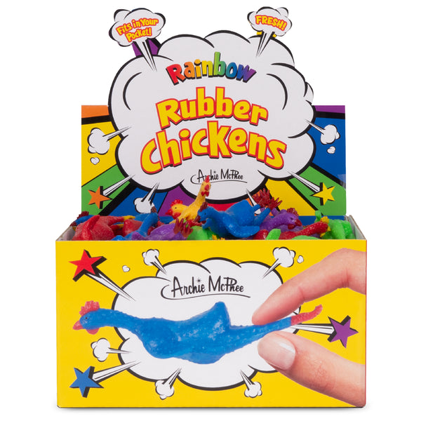 Rainbow Rubber Chickens - Bulk Box