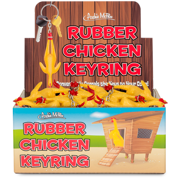 Rubber Chicken Keyrings - Bulk Box